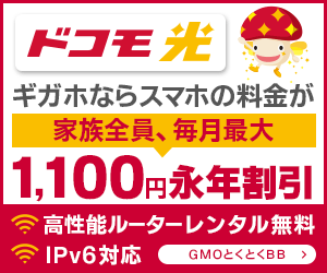 【GMOとくとくBB-ドコモ光-】新規回線開通モニター